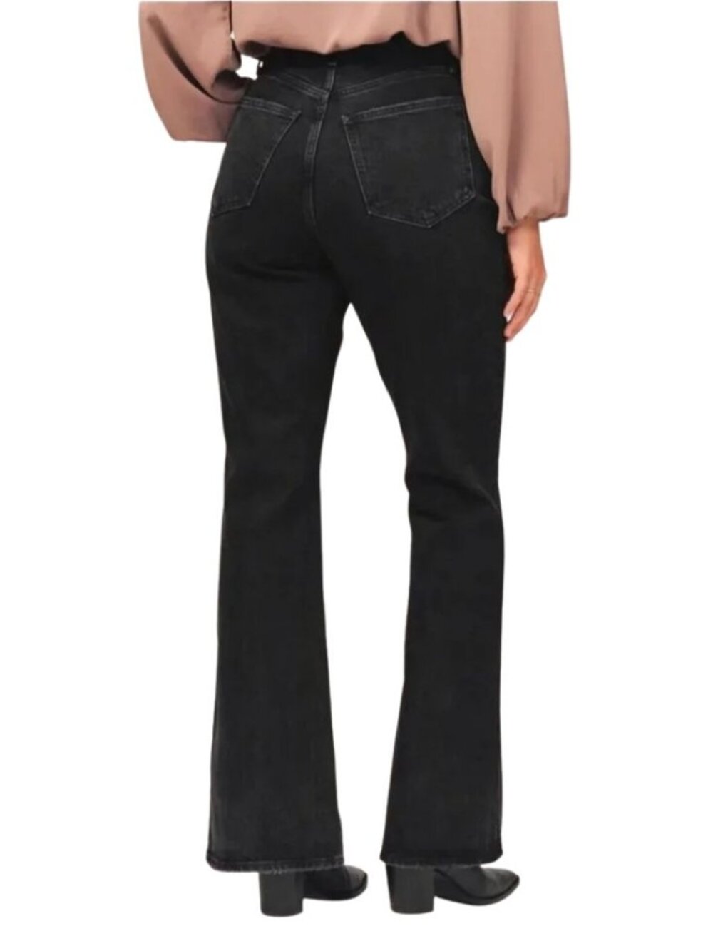 Abercrombie & Fitch Curve Love High Rise Vintage Flare Jean Black Size 29 Short - Picture 4 of 12